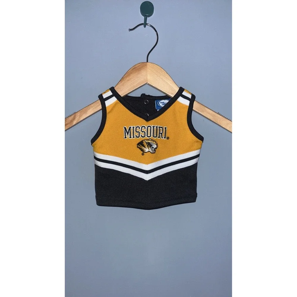 Team Athletics Missouri Tigers Cheerleader Top Gold Black Infant 3/6 Months‎
